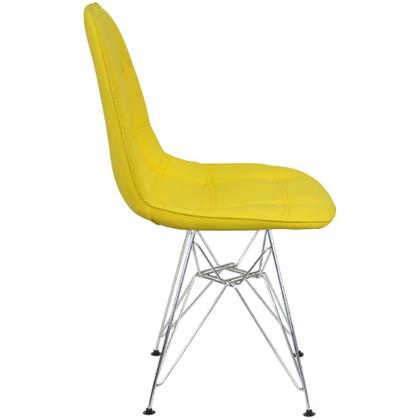 Imagem de Kit 3 Cadeiras Charles Eames Botonê Eiffel Base Metal Cromado