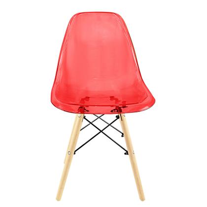 Imagem de Kit 3 Cadeiras Charles Eames Cristal Eiffel Wood Designer Vermelho