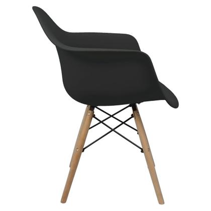 Imagem de Kit 3 Cadeiras Charles Eames Eiffel Design Wood Com Braços