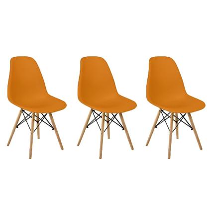 Imagem de Kit 3 Cadeiras Charles Eames Wood Design Eiffel Coloridas