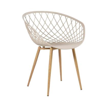 Imagem de Kit 3 Cadeiras Clarice Nest Wood Com Apoio de Braço Bege