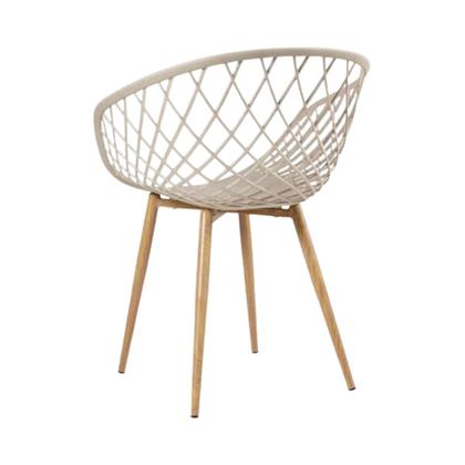 Imagem de Kit 3 Cadeiras Clarice Nest Wood Com Apoio de Braço Bege