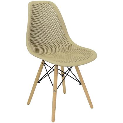 Imagem de Kit 3 Cadeiras Colmeia Furadinha Heloisa Eloá Charles Eames Eiffel Base Madeira