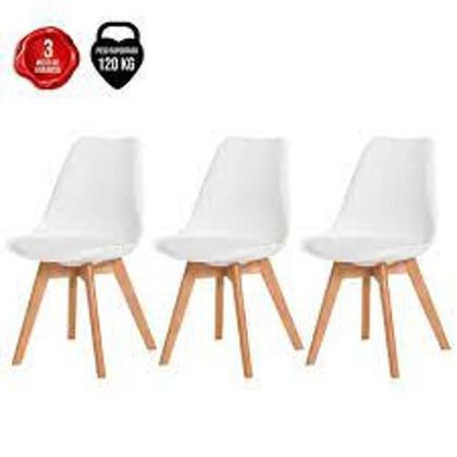 Imagem de Kit 3 Cadeiras Eames Eiffel Leda Saarinen Design Branco Para