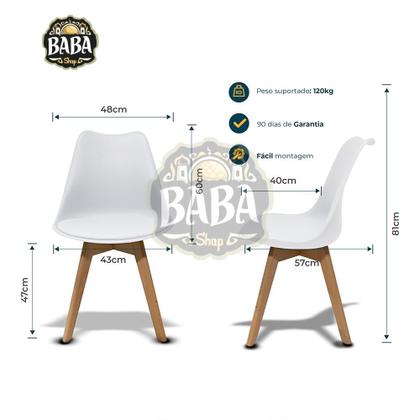 Imagem de Kit 3 Cadeiras Para Mesa De Jantar Sala Cozinha Estofada Saarinen Leda Eames Eiffel Wood Cinza