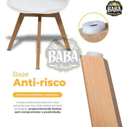 Imagem de Kit 3 Cadeiras Para Mesa De Jantar Sala Cozinha Estofada Saarinen Leda Eames Eiffel Wood Cinza