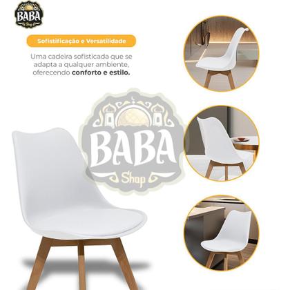 Imagem de Kit 3 Cadeiras Para Mesa De Jantar Sala Cozinha Estofada Saarinen Leda Eames Eiffel Wood Cinza