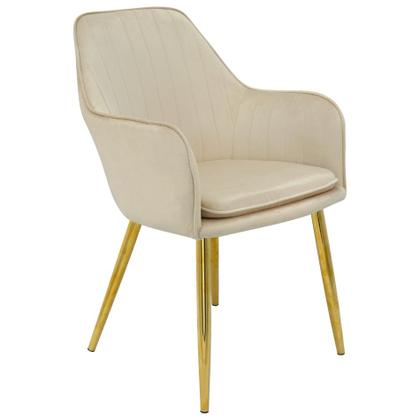 Imagem de Kit 3 Cadeiras Poltrona Lines Base Dourada Recepção Sala Suede