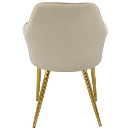 Imagem de Kit 3 Cadeiras Poltrona Lines Base Dourada Recepção Sala Suede