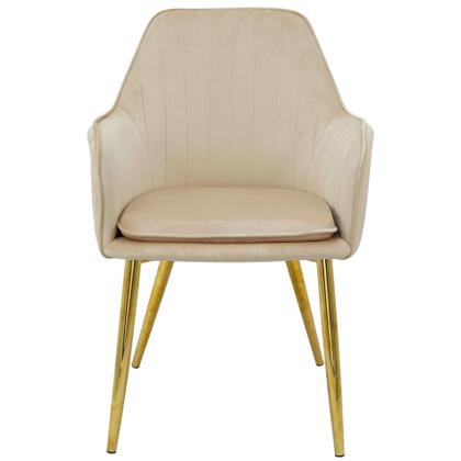 Imagem de Kit 3 Cadeiras Poltrona Lines Base Dourada Recepção Sala Suede