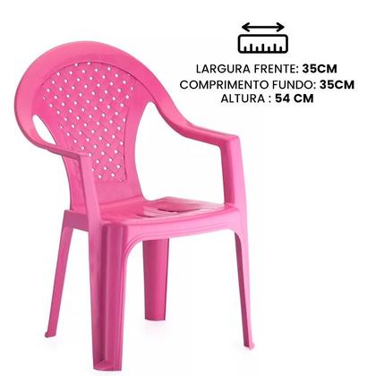 Imagem de Kit 3 Cadeiras Rosa Para Menina Criança De Plástico Até 20kg