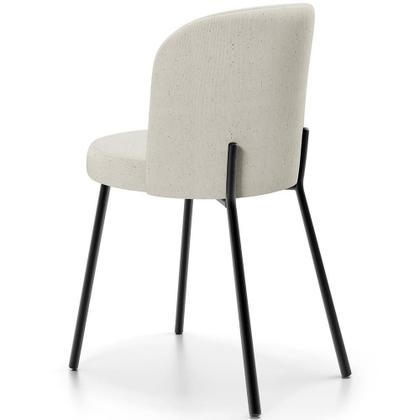 Imagem de Kit 3 Cadeiras Sala De Jantar Estofada Gavi L02 Linho Champagne - Lyam Decor