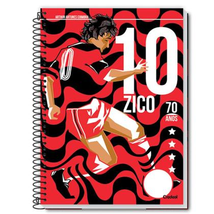 Imagem de Kit 3 Cadernos C/D 1 Matéria Zico 80fls Time Flamengo Pôster