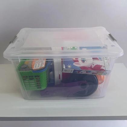 Imagem de Kit 3 Caixa de Armazenamento com Trava - 27L Preta ,Organizador Multiuso A Melhor do Mercado