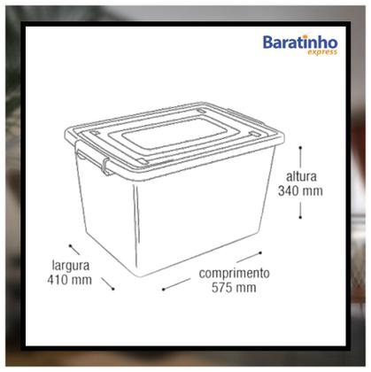 kit 3 Caixa organizadora multiuso C/ Trava 56 Litros - Arqplast Imagem de kit 3 Caixa organizadora multiuso C/ Trava 56 Litros