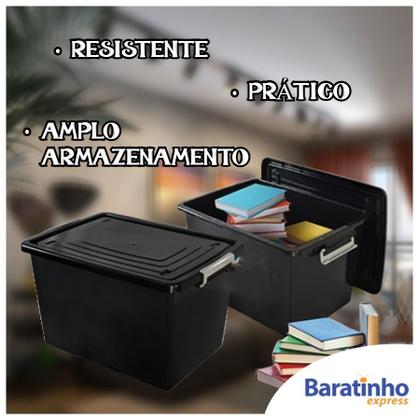 kit 3 Caixa organizadora multiuso C/ Trava 56 Litros - Arqplast Imagem de kit 3 Caixa organizadora multiuso C/ Trava 56 Litros