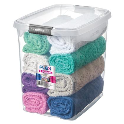 Imagem de Kit 3 Caixa Organizadora Transparente 14L Flex Sanremo