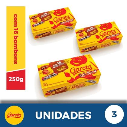 Imagem de Kit 3 caixas Bombom Garoto sortido 250g