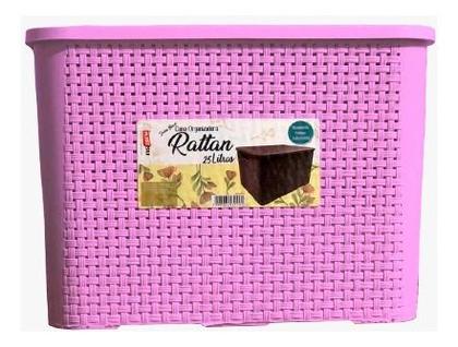 Imagem de Kit 3 Caixas Cesto Organizador Rattan 25 Litros Decoração