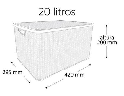 Kit 3 Caixas Organizadora Rattan Com Tampa 20 Litros Preto Arqplast Imagem de Kit 3 Caixas Organizadora Rattan Com Tampa 20 Litros Preto Arqplast