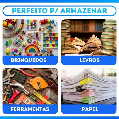 Imagem de Kit 3 Caixas Organizadoras 27 Litros Tampa E Trava Baú Plástico Preta Robusta