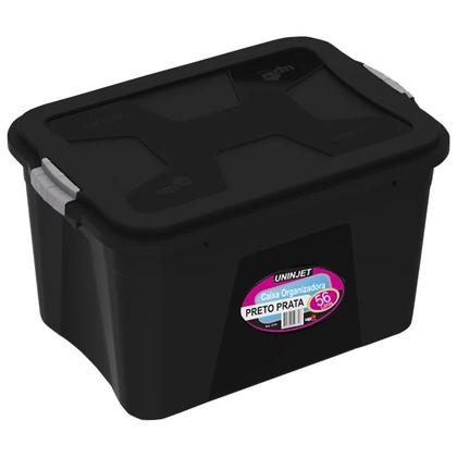 Imagem de Kit 3 Caixas Organizadoras 56 Litros Preta
