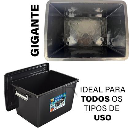 Kit 3 Caixas Organizadoras 56 Litros Preta - uninjet/arqplast Imagem de Kit 3 Caixas Organizadoras 56 Litros Preta