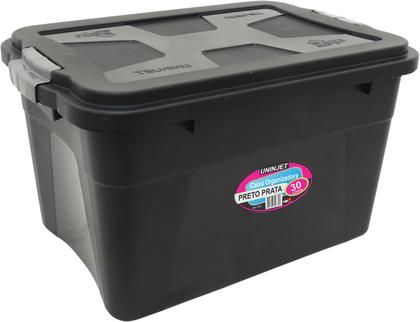 Imagem de Kit 3 Caixas Organizadoras Multiuso Empilháveis C/ Tampa 30L