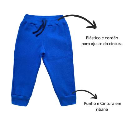 Imagem de Kit 3 Calça de Moletom Infantil Menina Flanelado por dentro 2 a 8 Anos