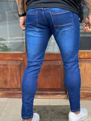 Imagem de Kit 3 Calça Jeans Masculina Básica Casual Para Trabalhar Slim Homem Com Elastano