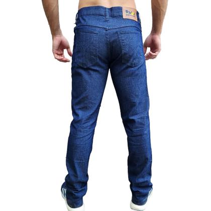 Imagem de Kit 3 Calça Jeans Masculina Escura Tradicional Para Trabalho Reta Serviço com Elastano