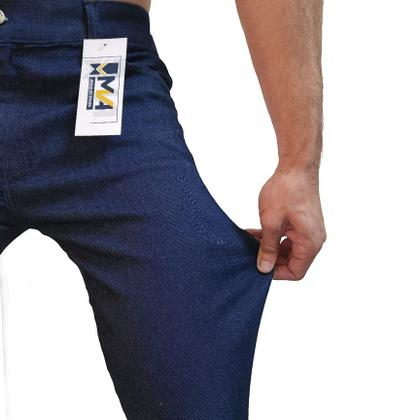 Imagem de Kit 3 Calça Jeans Masculina Tradicional Para Trabalho Reta Serviço com Elastano Uniforme