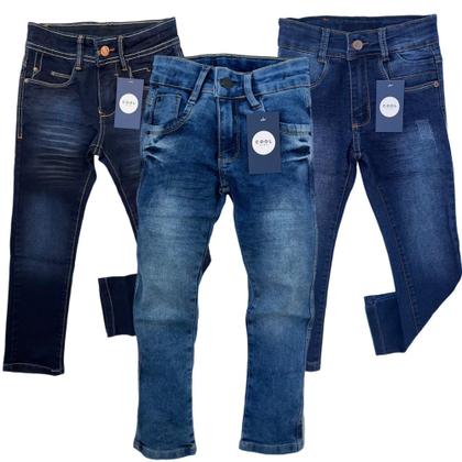 Imagem de Kit 3 Calça Jeans menino Infantil Juvenil Masculina Skinny