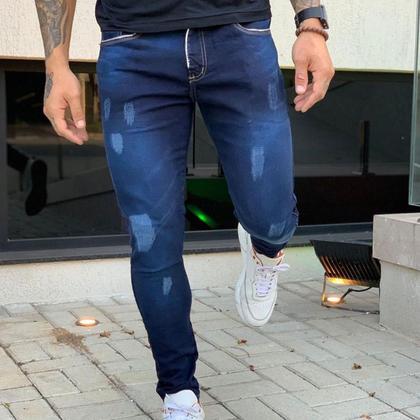 Imagem de Kit 3 Calça Jeans Sarja Masculina Skinny Slim com Elastano