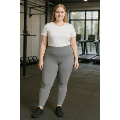 Imagem de Kit 3 Calça Legging Plus Size Reforçada Suplex Cintura Alta