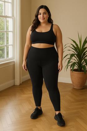 Imagem de Kit 3 Calça Legging Plus Size Reforçada Suplex Cintura Alta