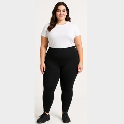 Imagem de Kit 3 Calça Legging Plus Size Reforçada Suplex Cintura Alta