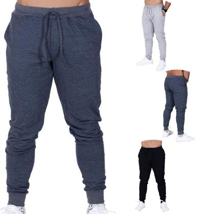 Imagem de Kit 3 Calça Masculina Academia Moletom Esportiva Plus Size Fristyle