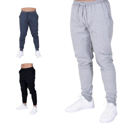 Imagem de Kit 3 Calça Masculina Academia Moletom Esportiva Plus Size Fristyle