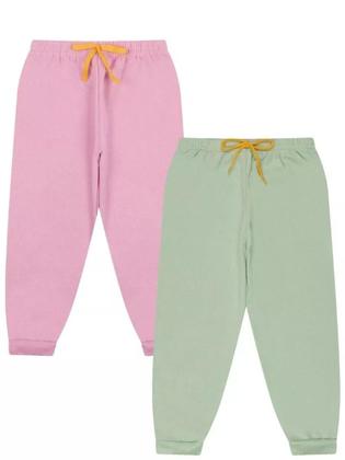 Imagem de Kit 3 Calça Moletom Infantil Menina Peluciada Feminino Bebe com Punho em Ribana bebê menina