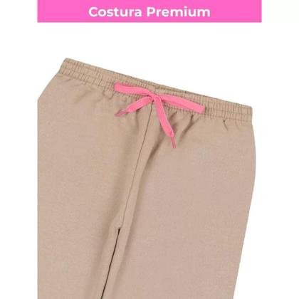 Imagem de Kit 3 Calça Moletom Infantil Menina Peluciada Feminino com Punho em Ribana menina