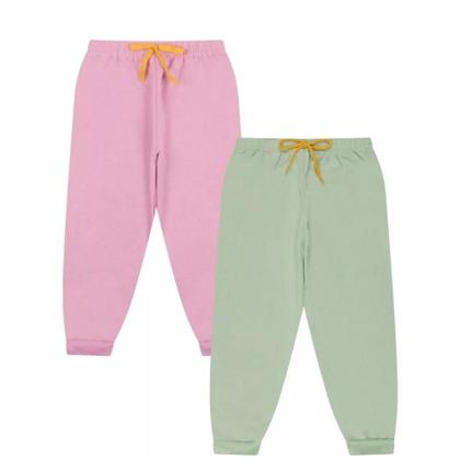 Imagem de Kit 3 Calça Moletom Infantil Menina Peluciada Feminino com Punho em Ribana menina