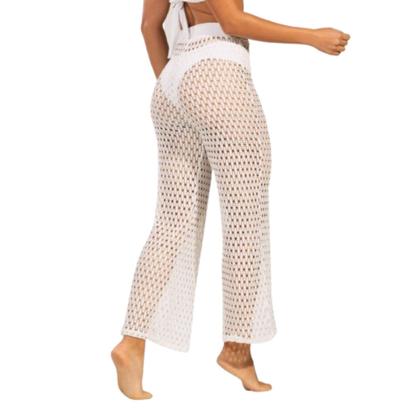 Imagem de KIT 3 Calça Saída de Praia Básica WLS Modas Tricot Flare Cintura Alta Verão Confortavel Moda Praia