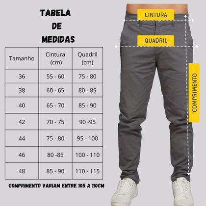 Imagem de Kit 3 Calça Sarja Masculina Calca Masculino C/lycra Elastano
