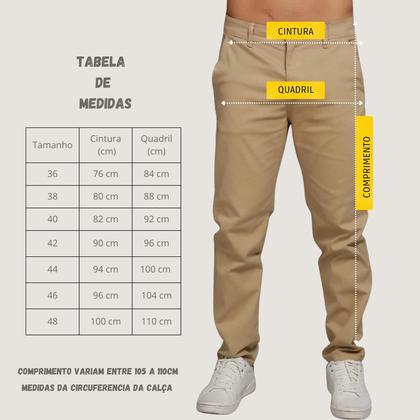 Imagem de Kit 3 Calça Sarja Masculina Calca Masculino C/lycra Elastano