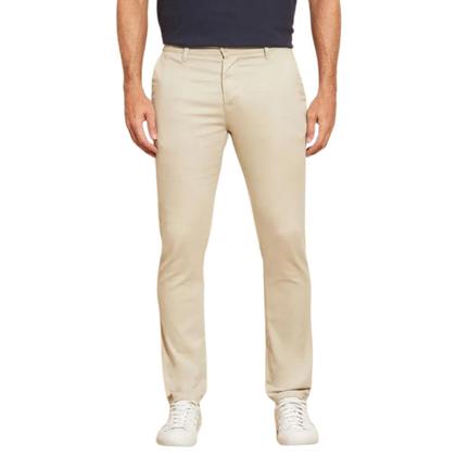 Imagem de Kit 3 Calças de Sarja Chino Com Bolso Traseiro Embutido Alfaiataria