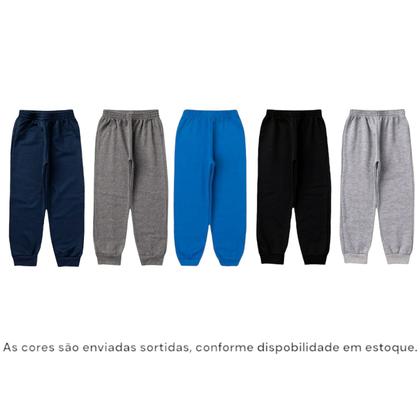 Imagem de Kit 3 Calças Infantil Juvenil Moletom Com Punho Unisex 1 a 16