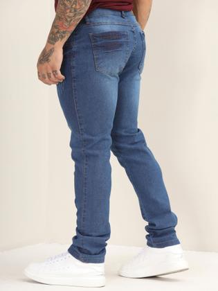 Imagem de Kit 3 Calças Jeans Lisa Masculina Skinny Básica Com Lycra A- 130/133/151