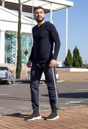 Imagem de Kit 3 Calças Jogger Treino  Academia Tecido Tacte Elástico na Barra  417