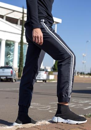 Imagem de Kit 3 Calças Jogger Treino  Academia Tecido Tacte Elástico na Barra  417